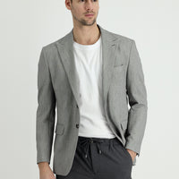Siyah 7 Drop Slim Fit Dar Kesim Klasik Desenli Ceket