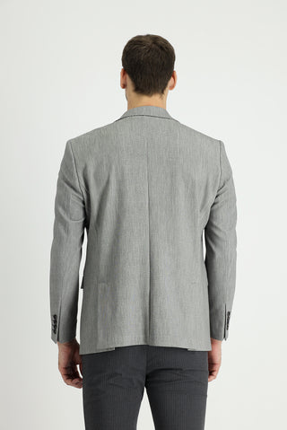  Siyah 7 Drop Slim Fit Dar Kesim Klasik Desenli Ceket
