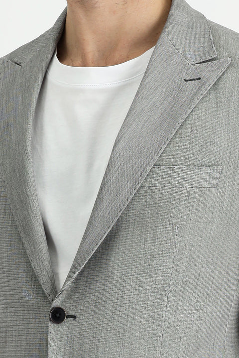 Siyah 7 Drop Slim Fit Dar Kesim Klasik Desenli Ceket