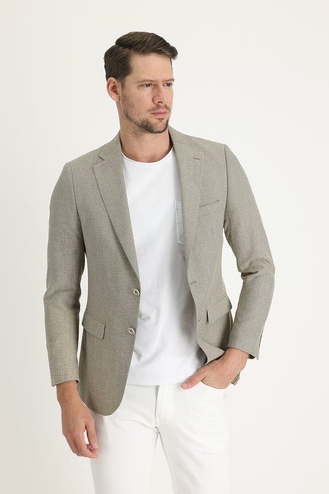 Koyu Bej 4 Drop Relaxed Fit Rahat Kesim Ceket