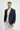 Koyu Lacivert Slim Fit Dar Kesim Klasik Çizgili Ceket