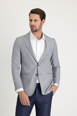 Açık Gri 6 Drop Regular Fit Standart Kesim Blazer Ceket