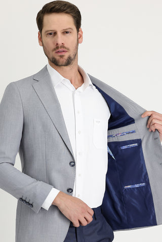  Açık Gri 6 Drop Regular Fit Standart Kesim Blazer Ceket