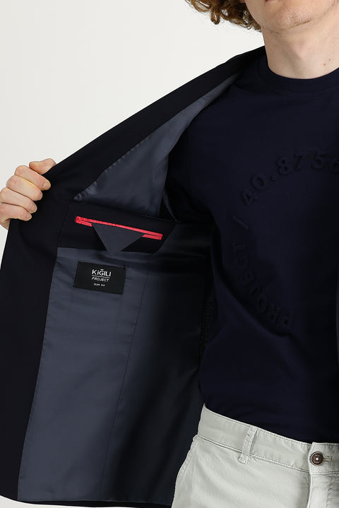 Koyu Lacivert 7 Drop Super Slim Fit Eksra Dar Kesim Fit Klasik Ceket