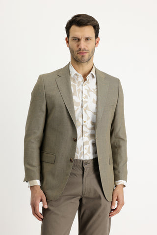  Orta Bej 4 Drop Relaxed Fit Rahat Kesim Desenli Ceket