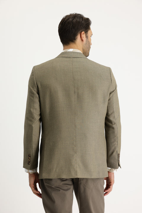 Orta Bej 4 Drop Relaxed Fit Rahat Kesim Desenli Ceket