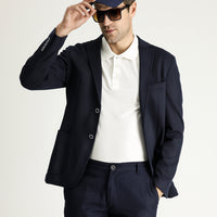 Koyu Lacivert 7 Drop Super Slim Fit Eksra Dar Kesim Astarsız Spor Ceket