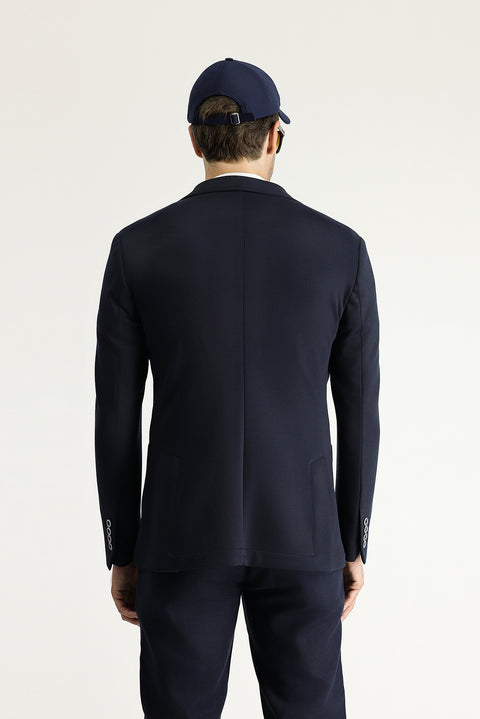 Koyu Lacivert 7 Drop Super Slim Fit Eksra Dar Kesim Astarsız Spor Ceket