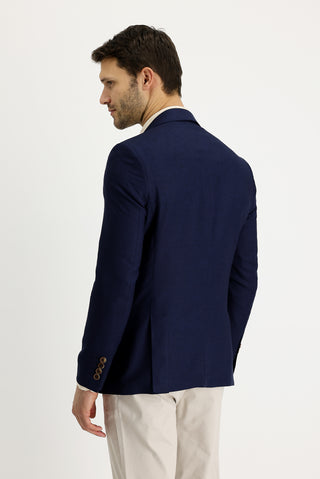  Koyu Lacivert 7 Drop Slim Fit Dar Kesim Klasik Keten Ceket