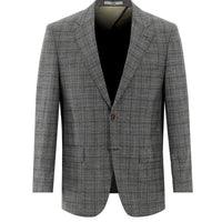 Açık Siyah 4 Drop Relaxed Fit Rahat Kesim Ekose Ceket