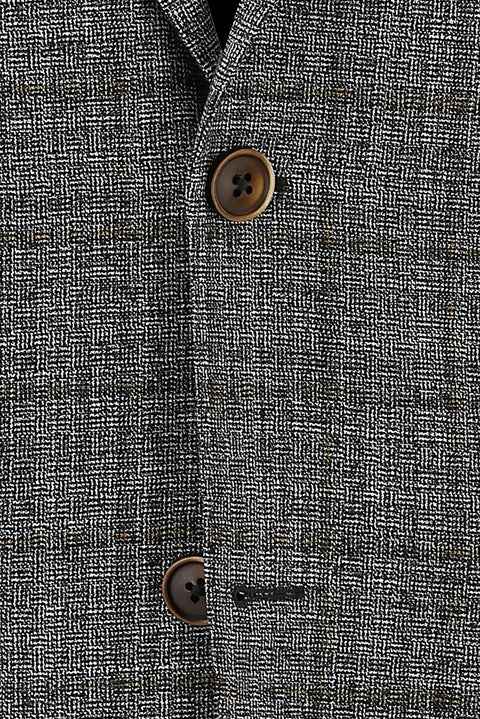 Açık Siyah 4 Drop Relaxed Fit Rahat Kesim Ekose Ceket