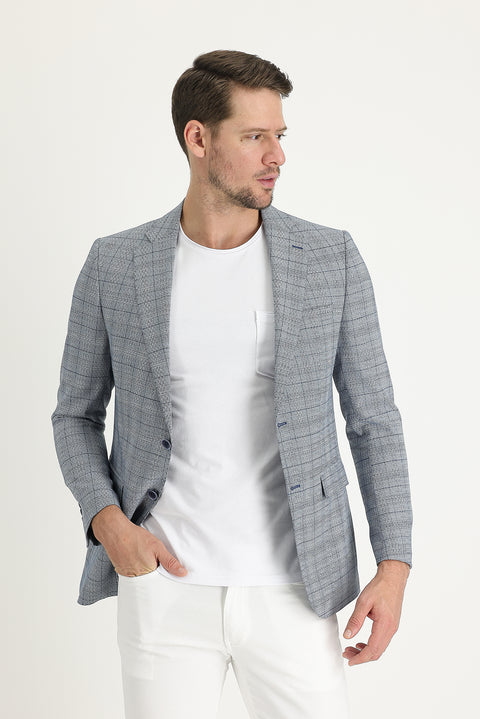 Koyu Mavi  4 Drop Relaxed Fit Rahat Kesim Ceket