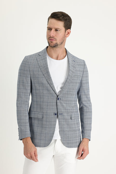 Koyu Mavi  4 Drop Relaxed Fit Rahat Kesim Ceket