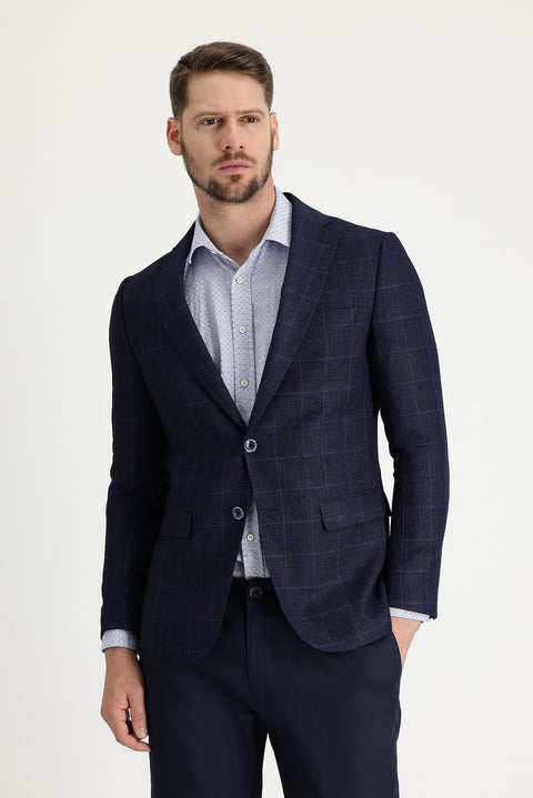 Koyu Lacivert 6 Drop Regular Fit Standart Kesim Ceket