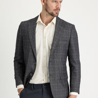 Orta Antrasit 4 Drop Relaxed Fit Rahat Kesim Desenli Ceket