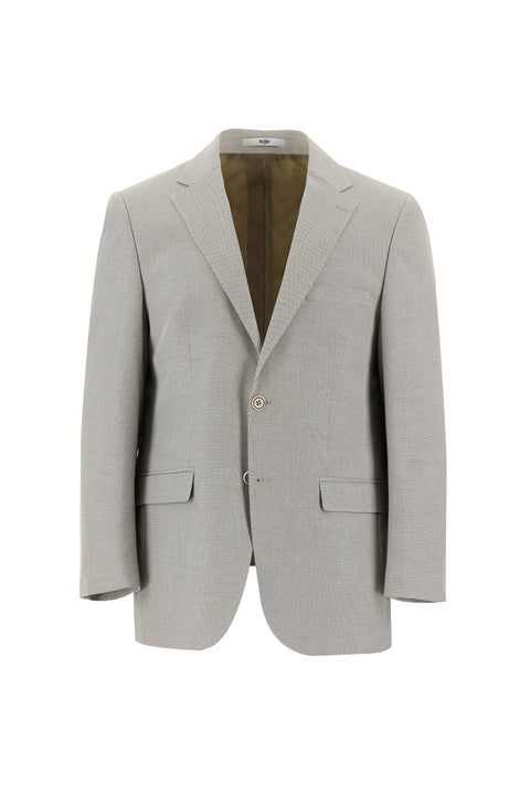 Light Beige 4-Drop Relaxed Fit Classic Patterned Jacket