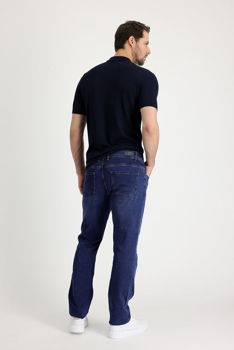 Koyu Mavi  Slim Fit Dar Kesim Likralı Denim Pantolon