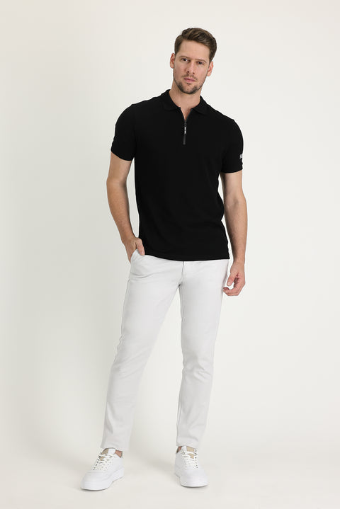 Taş Regular Fit Standart Kesim Desenli Likralı Kanvas / Chino Pantolon