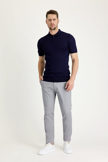 Açık Gri Regular Fit Likralı Kanvas / Chino Pantolon
