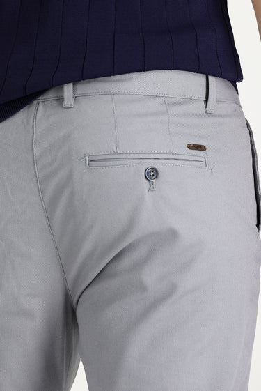 Açık Gri Relaxed Fit Rahat Kesim Likralı Kanvas / Chino Pantolon