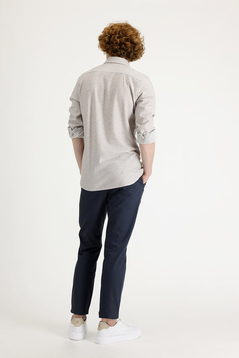 Orta Antrasit Regular Fit Standart Kesim Likralı Kanvas / Chino Pantolon