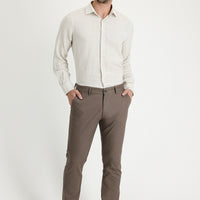 Mid Mink Relaxed Fit Stretchy Canvas / Chino Trousers