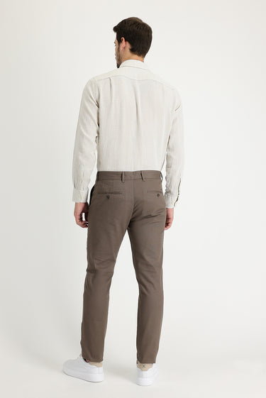 Orta Vizon Slim Fit Dar Kesim Likralı Kanvas / Chino Pantolon