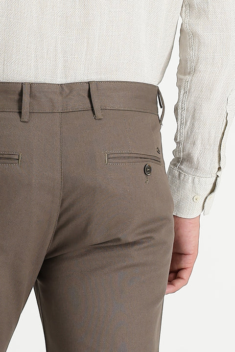 Medium Mink Slim Fit Stretch Canvas / Chino Trousers