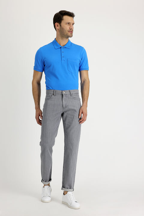 Orta Gri Regular Fit Standart Kesim Pamuk Denim Pantolon