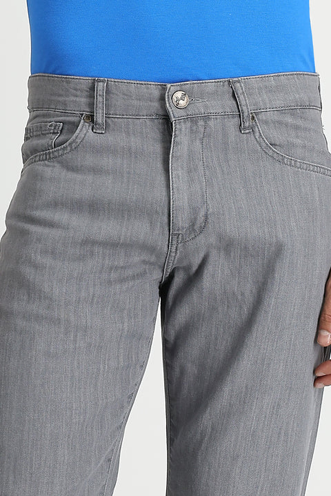 Orta Gri Regular Fit Standart Kesim Pamuk Denim Pantolon
