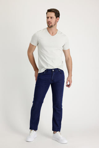  Koyu Lacivert 6 Drop Regular Fit Standart Kesim Pamuk Denim Pantolon