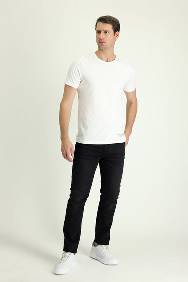 Siyah Slim Fit Dar Kesim Likralı Denim Pantolon