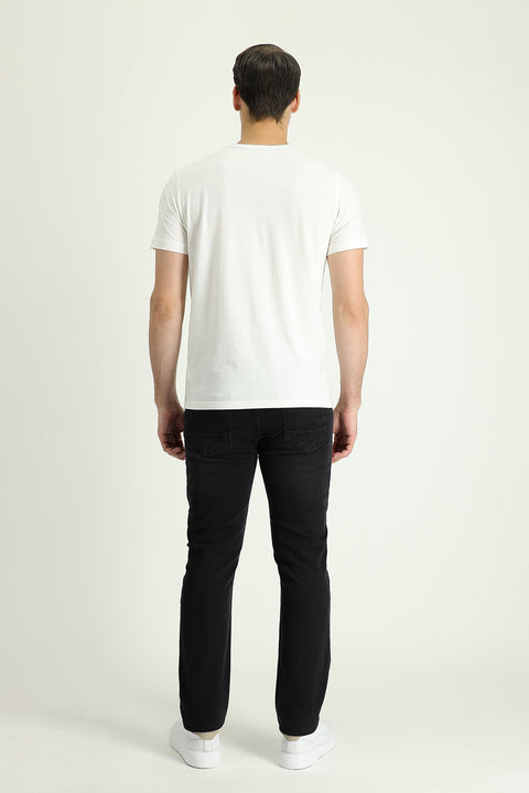 Siyah 7 Drop Slim Fit Dar Kesim Likralı Denim Pantolon