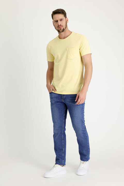 Koyu Mavi  7 Drop Slim Fit Dar Kesim Likralı Denim Pantolon