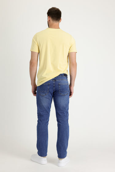 Koyu Mavi  Slim Fit Dar Kesim Likralı Denim Pantolon