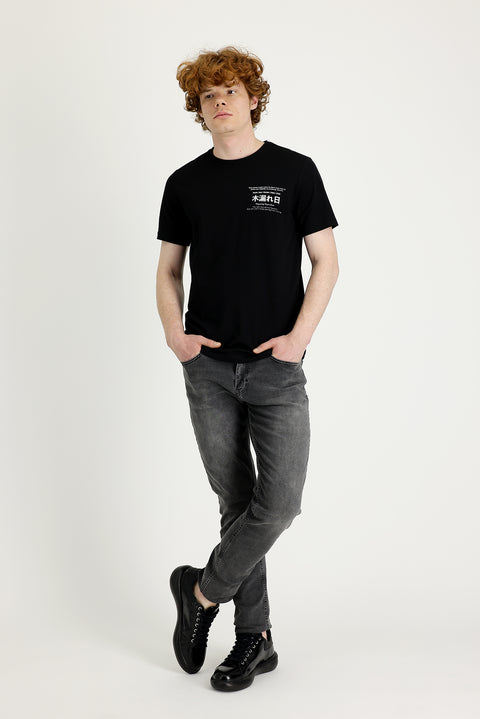 Orta Antrasit 7 Drop Slim Fit Dar Kesim Likralı Denim Pantolon