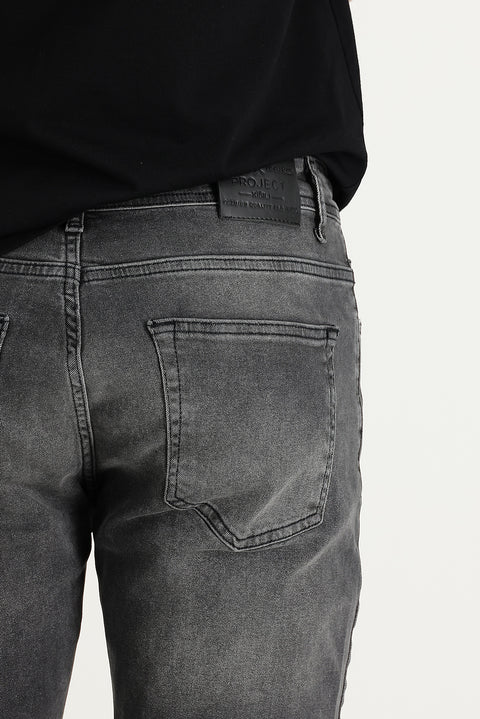 Orta Antrasit 7 Drop Slim Fit Dar Kesim Likralı Denim Pantolon