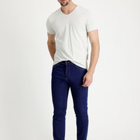 Koyu Lacivert Slim Fit Dar Kesim Likralı Denim Pantolon