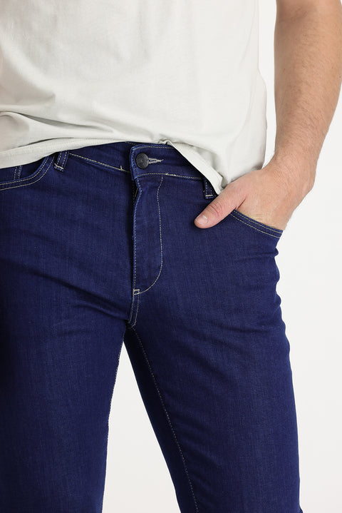 Koyu Lacivert 7 Drop Slim Fit Dar Kesim Likralı Denim Pantolon