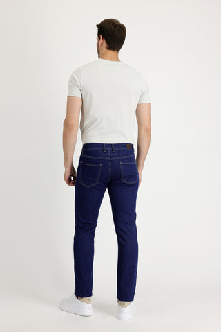  Koyu Lacivert 7 Drop Slim Fit Dar Kesim Likralı Denim Pantolon
