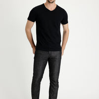 Siyah Slim Fit Dar Kesim Likralı Denim Pantolon