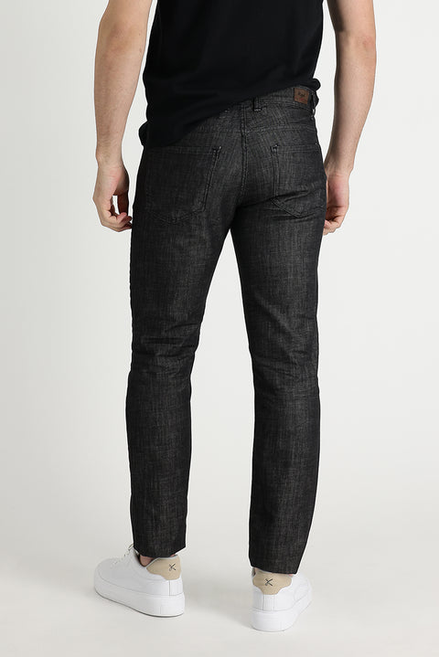 Siyah 7 Drop Slim Fit Dar Kesim Likralı Denim Pantolon