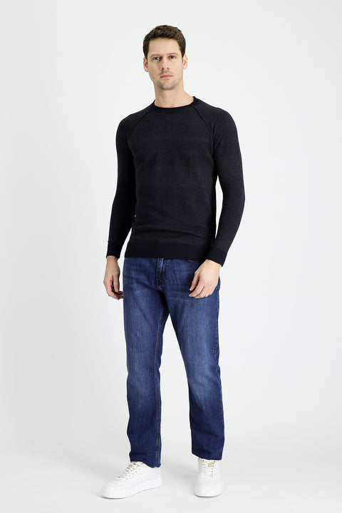 Koyu Mavi  Slim Fit Dar Kesim Likralı Denim Pantolon