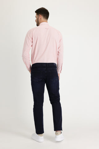  Koyu Lacivert 6 Drop Regular Fit Standart Kesim Likralı Denim Pantolon