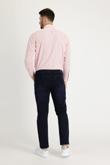 Koyu Lacivert Regular Fit Likralı Denim Pantolon