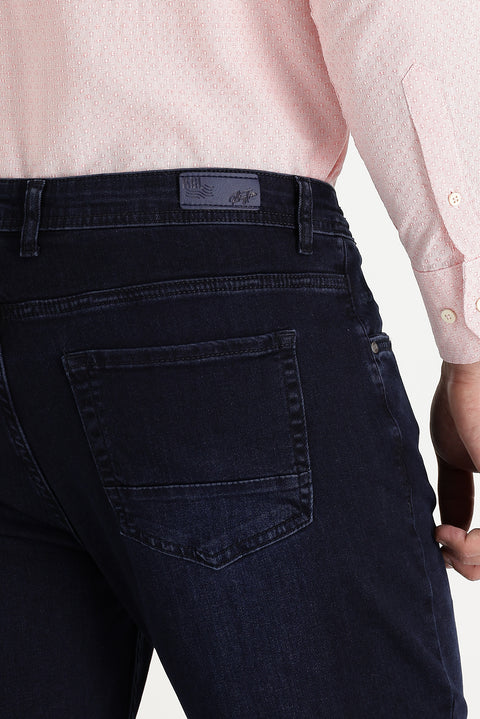Koyu Lacivert 6 Drop Regular Fit Standart Kesim Likralı Denim Pantolon