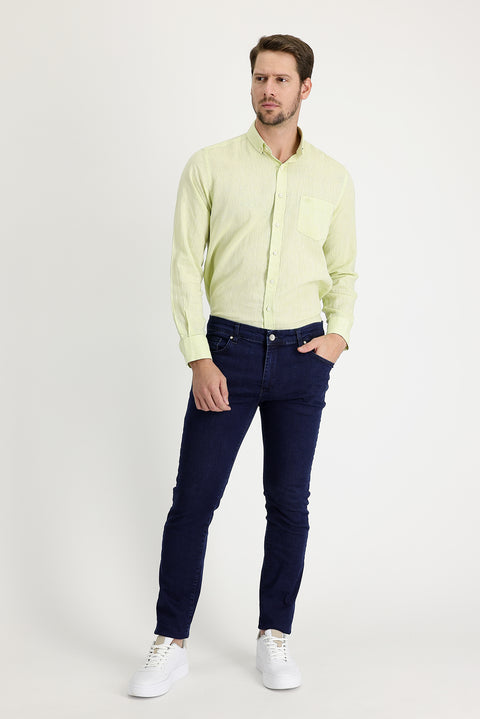 Koyu Lacivert 7 Drop Super Slim Fit Eksra Dar Kesim Likralı Denim Pantolon