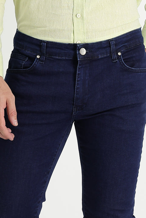 Koyu Lacivert 7 Drop Super Slim Fit Eksra Dar Kesim Likralı Denim Pantolon