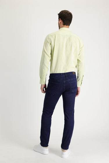 Koyu Lacivert Super Slim Fit Ekstra Dar Kesim Likralı Denim Pantolon