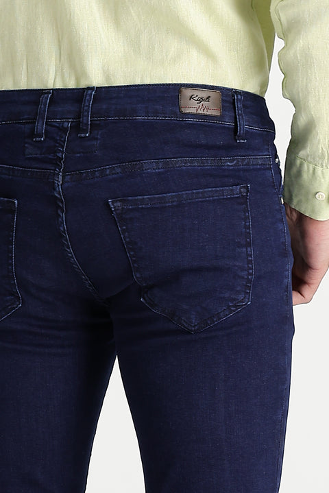 Koyu Lacivert 7 Drop Super Slim Fit Eksra Dar Kesim Likralı Denim Pantolon